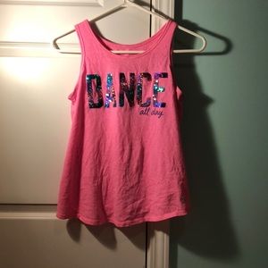 Dance all day pink tank top